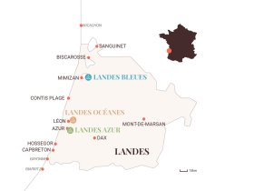 carte landes camping